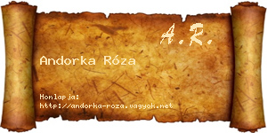 Andorka Róza névjegykártya