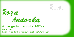 roza andorka business card
